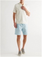 HUGO BOSS - Kenso Wide-Leg Stretch-Cotton Poplin Drawstring Shorts - Blue
