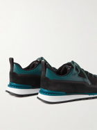 Berluti - Fast Treck Suede-Trimmed Scritto Venezia Leather and Nylon Sneakers - Blue