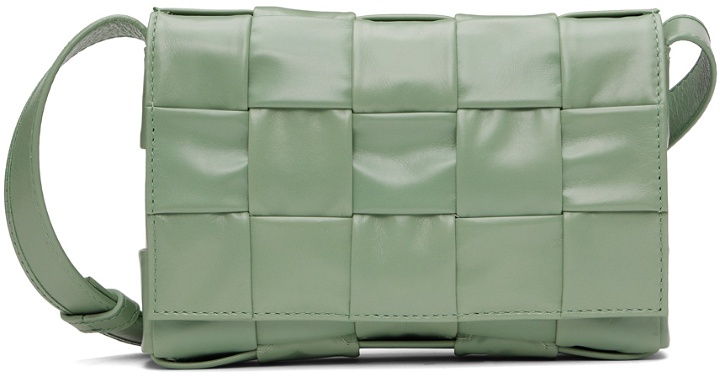 Photo: Bottega Veneta Green Small Cassette Messenger Bag