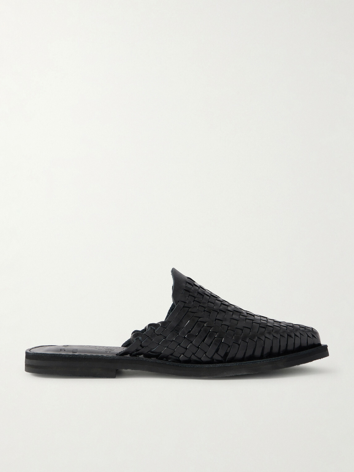 Yuketen - Polanco Woven Leather Mules - Black