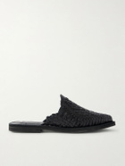 Yuketen - Polanco Woven Leather Mules - Black