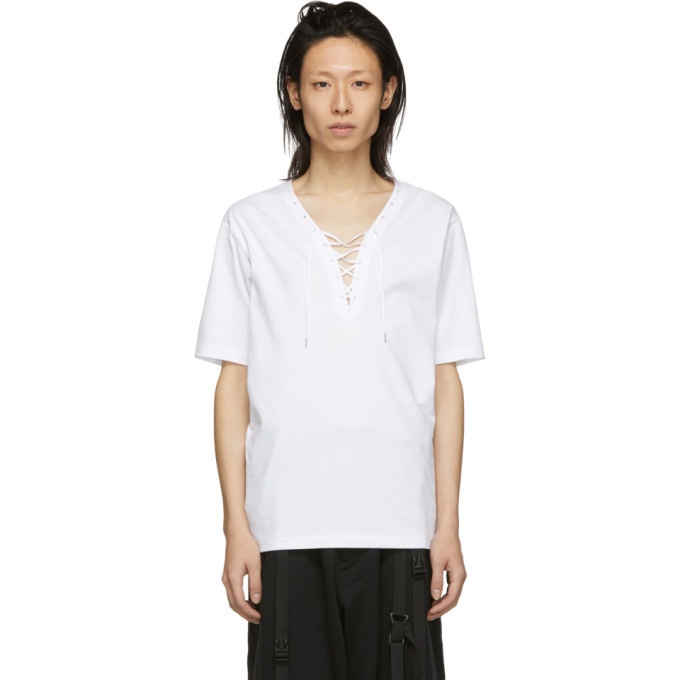 Photo: Kozaburo White Assa Lace-Up T-Shirt