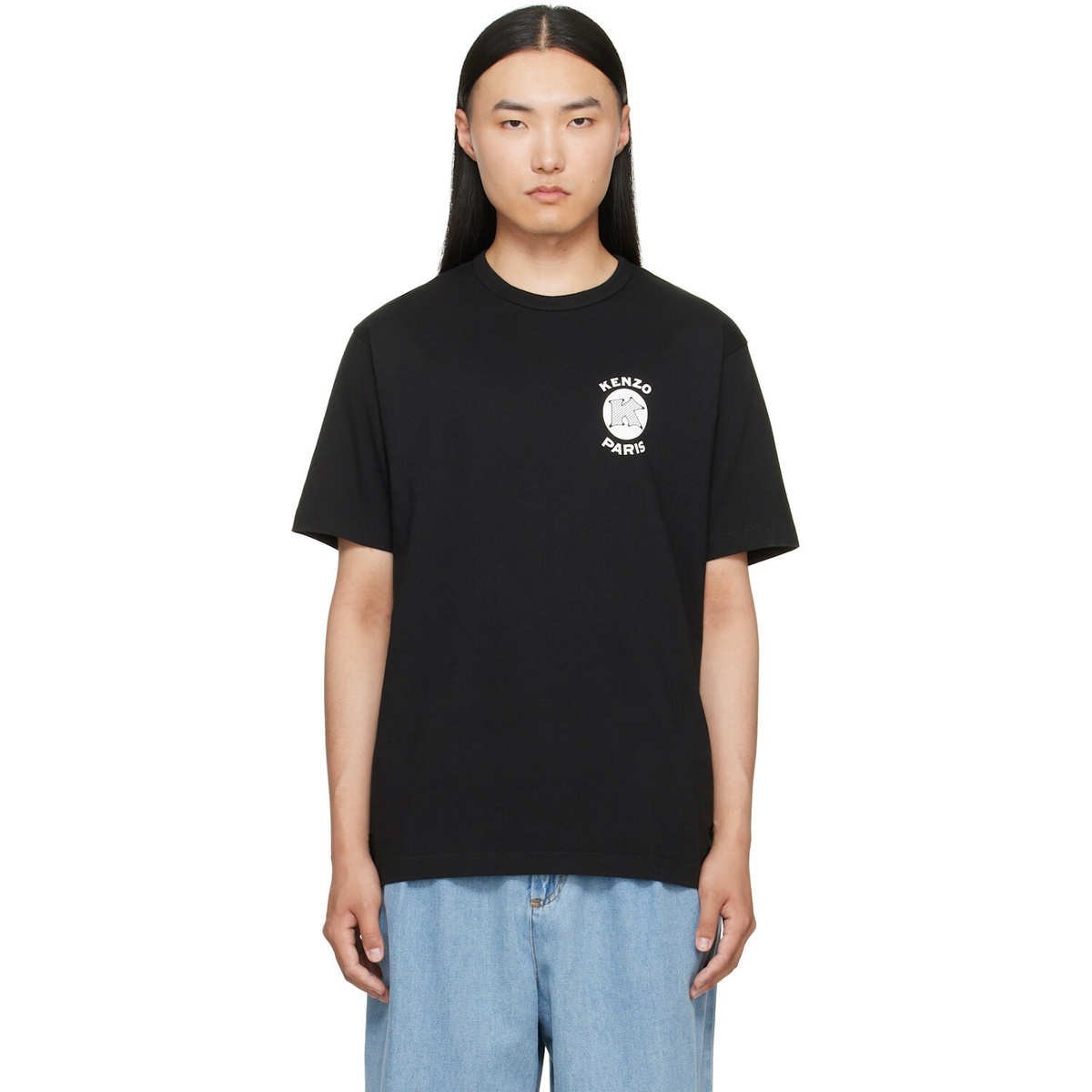 Kenzo Black Kenzo Paris Cotton 'KENZO Paris Emblem' T-shirt