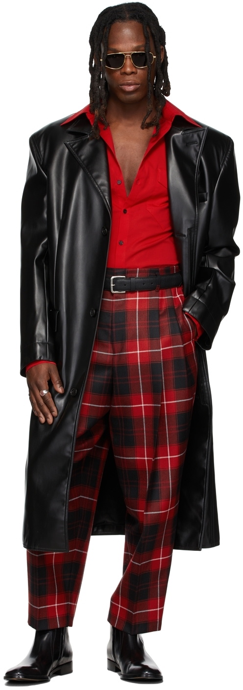 LU'U DAN - BLACK / RED / WHITE LEATHER BIKER JACKET