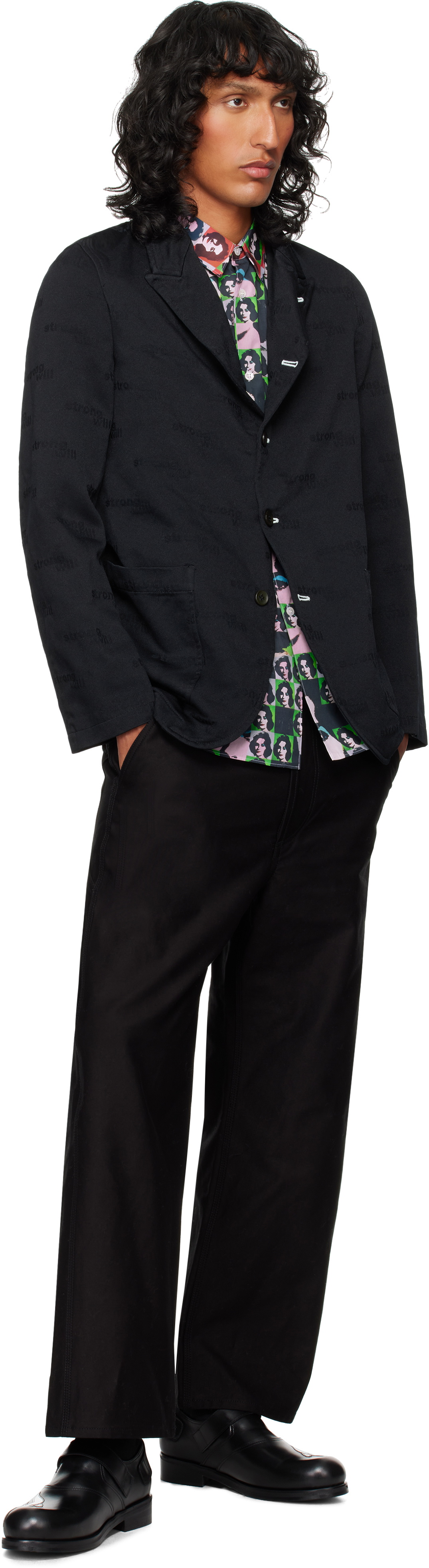 Comme des Garçons Shirt Navy 'Strong Will' Blazer
