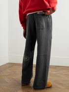 Cherry Los Angeles - Straight-Leg Logo-Appliquéd Cotton-Jersey Sweatpants - Black