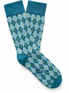 Kingsman - Argylle Cotton and Nylon-Blend Socks - Blue