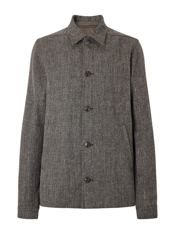 Photo: Rick Owens - Brad Wool and Linen-Blend Jacket - Gray