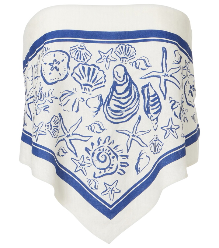 Photo: Simkhai Printed linen-blend bandeau top
