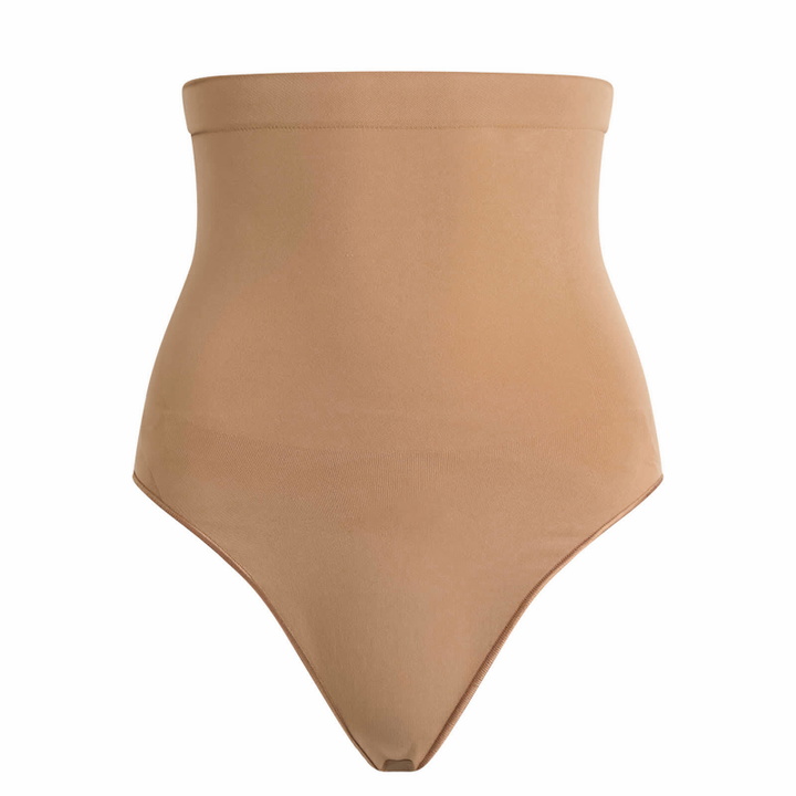 Photo: SKIMS Women's Seamless Sculpt High Waist Thong in Sienna