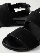 Manolo Blahnik - Golby Suede and Leather Sandals - Black