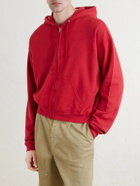 Auralee - Cotton, Wool and Silk-Blend Zip-Up Hoodie - Red