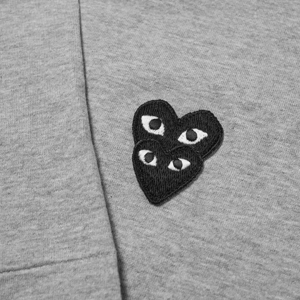 Comme des Garçons Play Women's Overlapping Heart T-Shirt in Grey/Black