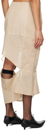 Elena Velez Beige Fractal Midi Skirt