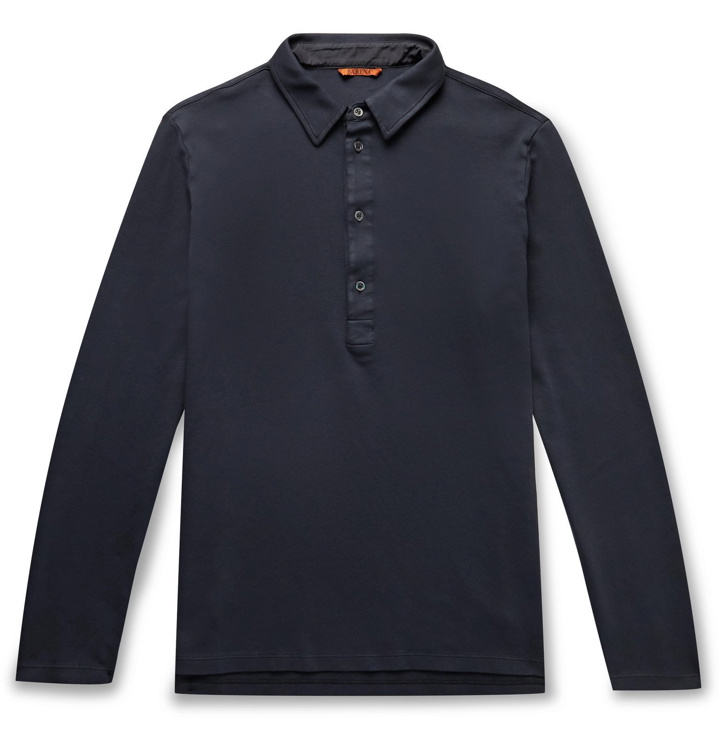 Photo: Barena - Cotton-Jersey Polo Shirt - Blue