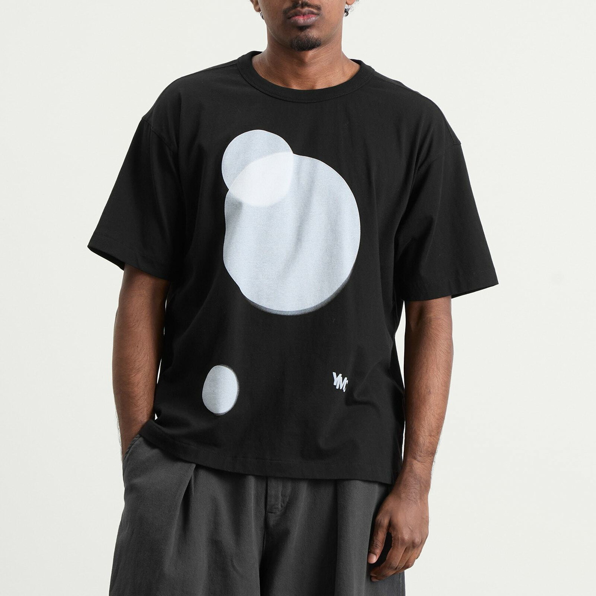 YMC Men's Death Star Print Triple T Shirt in Black
