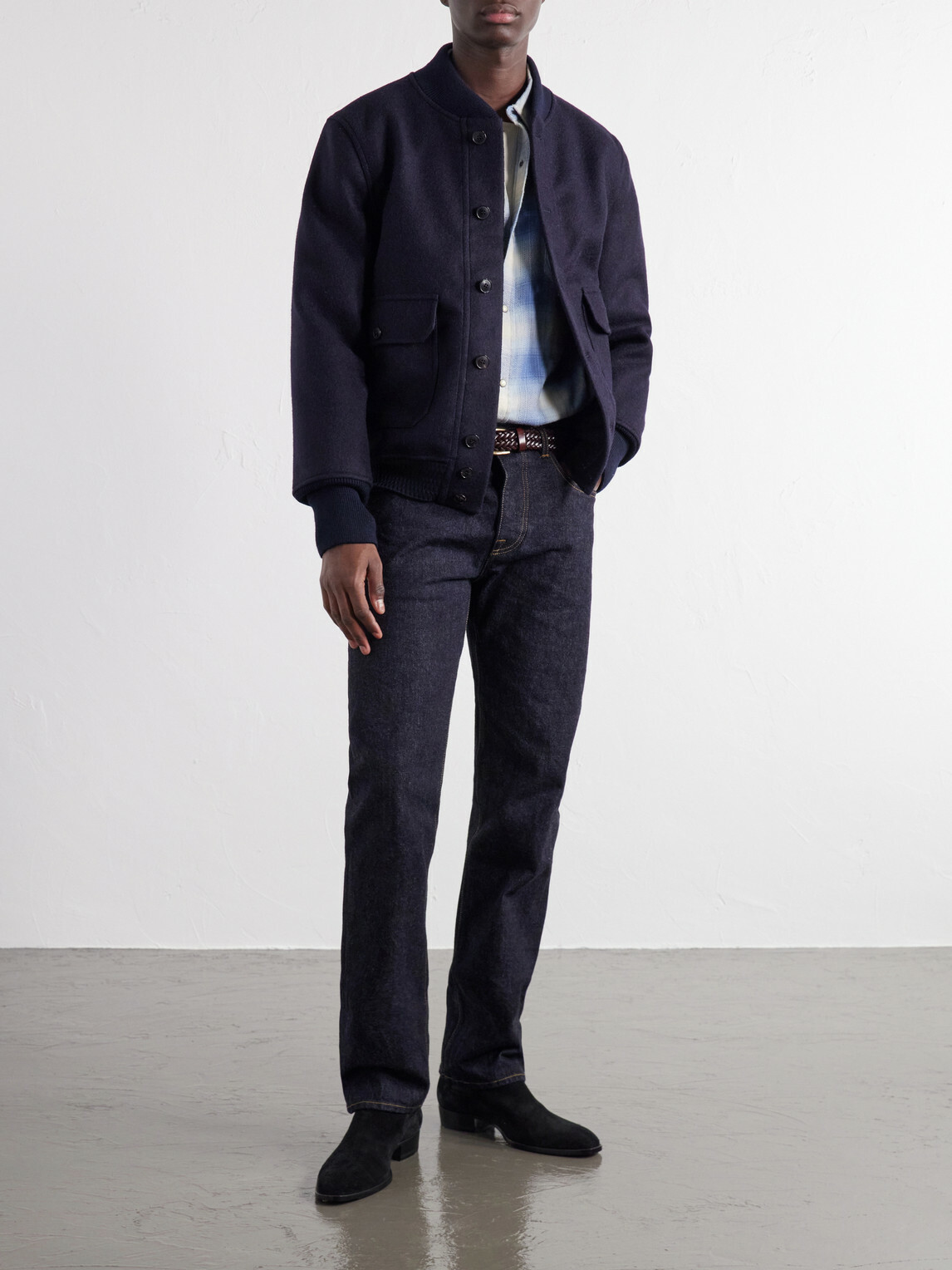 Fortela - Cruiser Wool Bomber Jacket - Blue