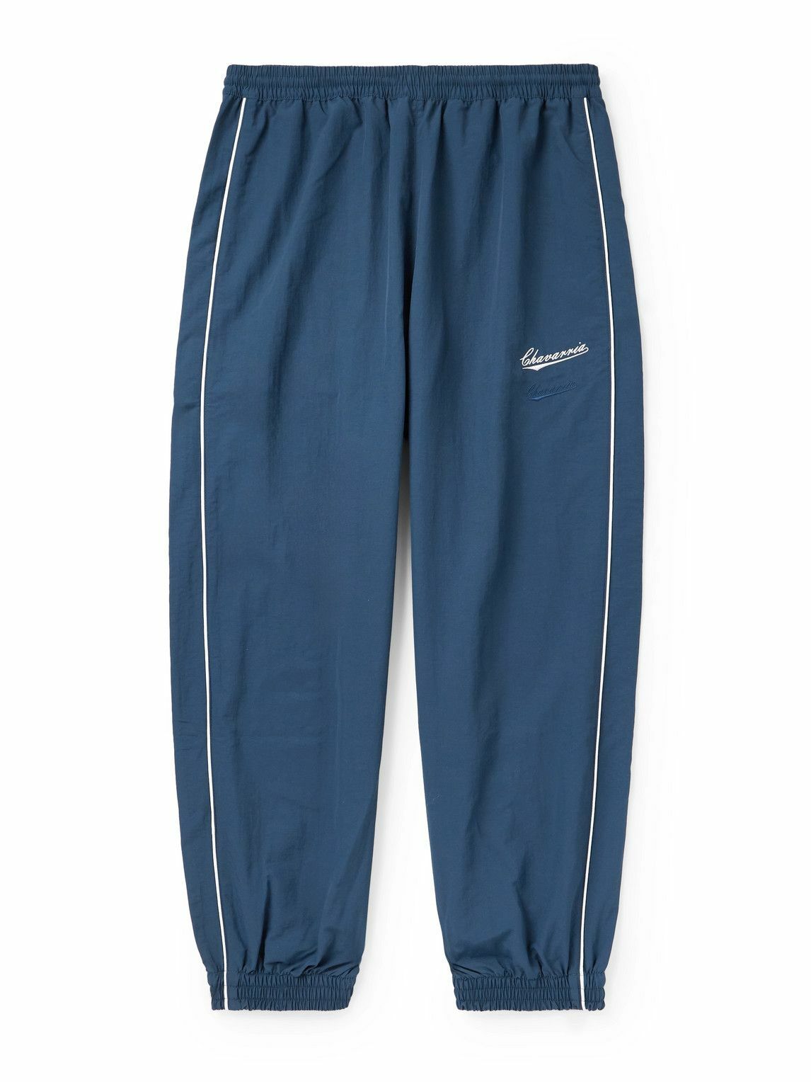 Willy Chavarria - Bad Boy Tapered Logo-Embroidered Piped Shell Trackpants - Blue