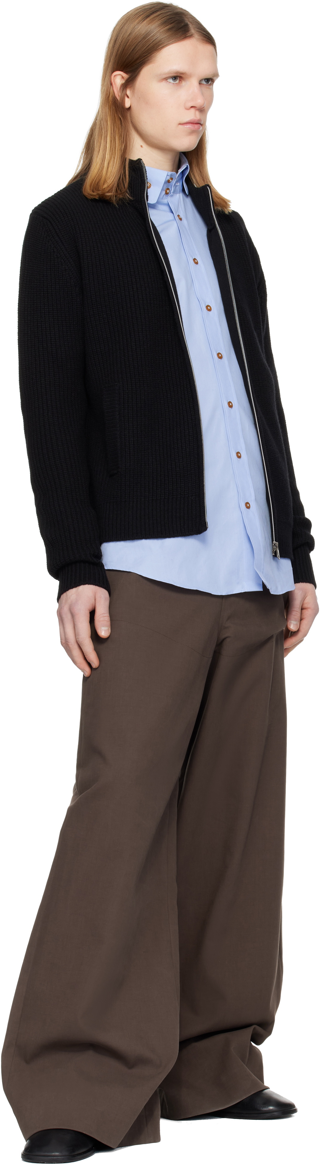 Vivienne Westwood Black Fisherman Zip-Up Sweater Vivienne Westwood