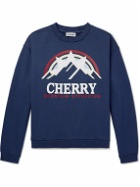 Cherry Los Angeles - Mountain Expedition Logo-Print Cotton-Jersey Sweatshirt - Blue