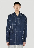 Saintwoods - Contrast Stitch Flannel Shirt in Navy