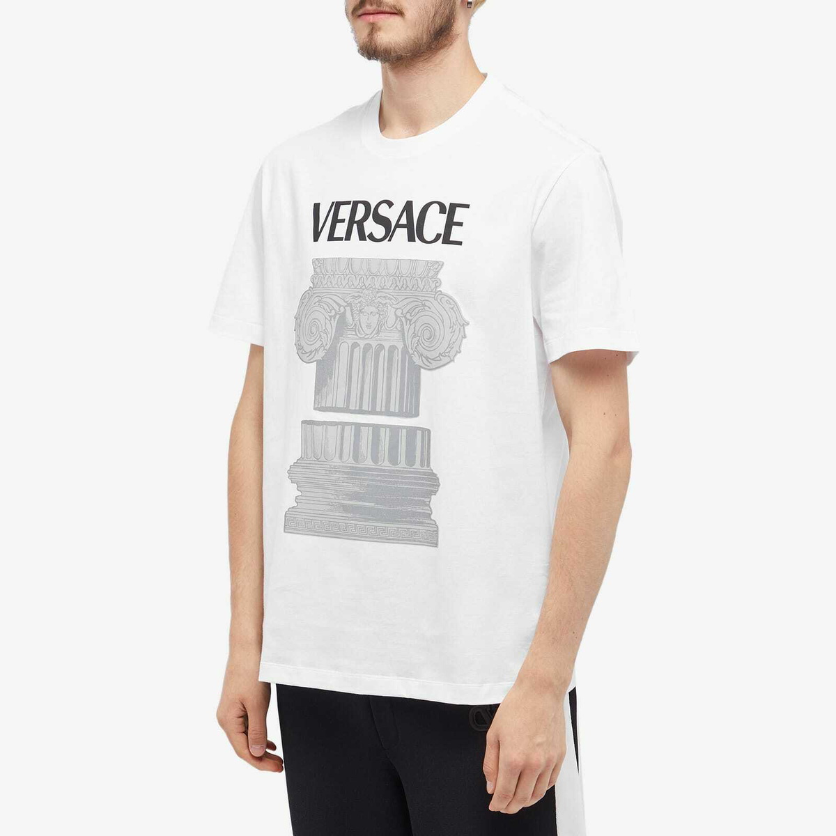 VERSACE ラ コロンナ Tシャツ ホワイト Versace Men's Column T-Shirt in White Versace