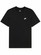 Nike - Sportswear Club Logo-Embroidered Cotton-Jersey T-Shirt - Black