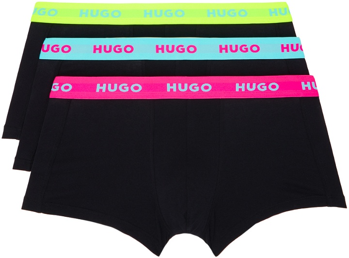 Photo: Hugo Three-Pack Black Boxer Briefs