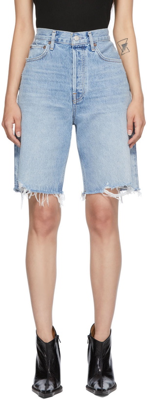 Photo: AGOLDE Blue 90s Mid-Rise Loose Shorts