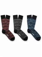 Missoni - Three-Pack Striped Cotton-Blend Jacquard Socks - Multi