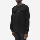 Balmain Men's Flock & Foil Paris Logo Crew Sweat in Black/Gold