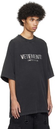 VETEMENTS Black Crystal-Cut T-Shirt