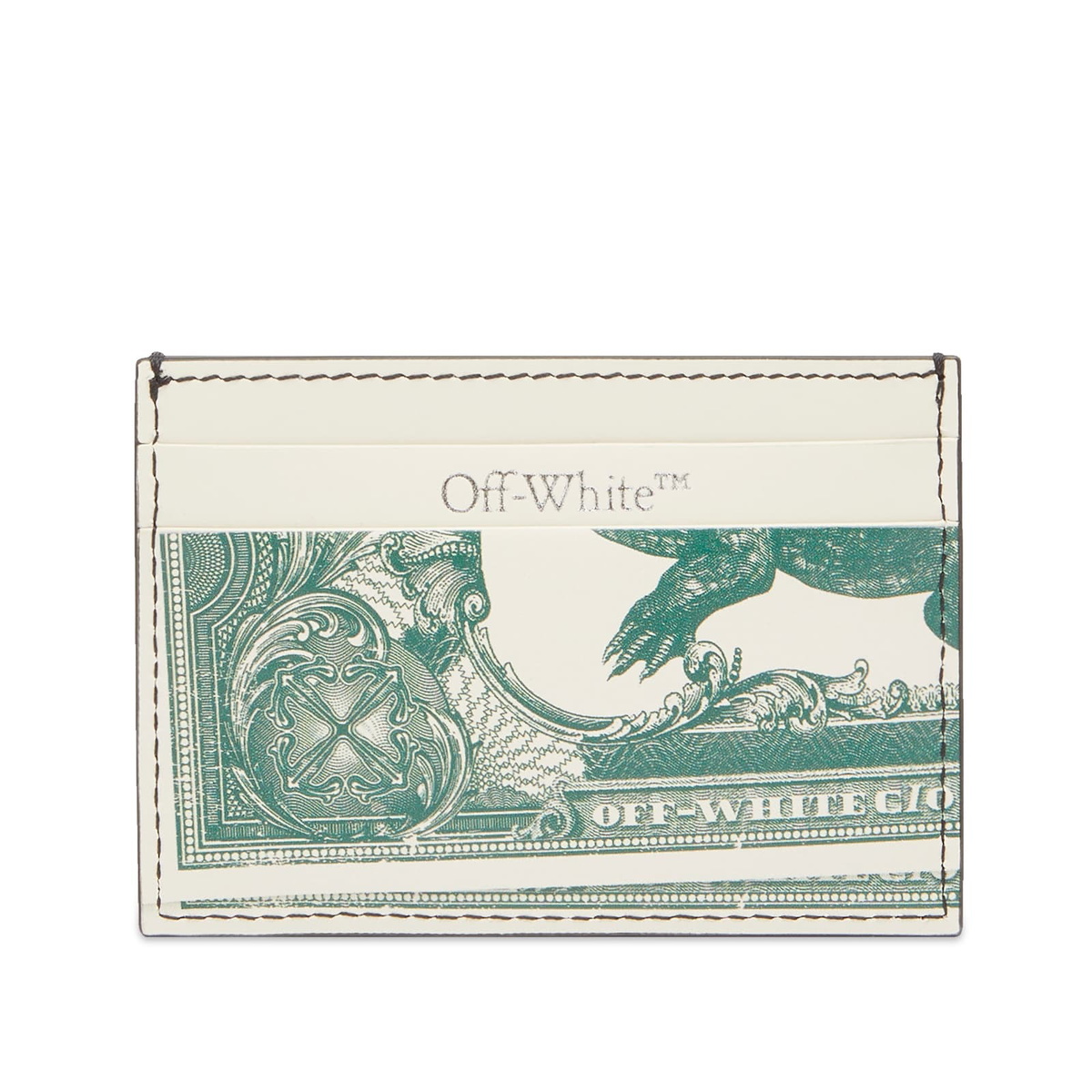 Off-White Men's Off Currency Card Case in Forest Green Off-White
