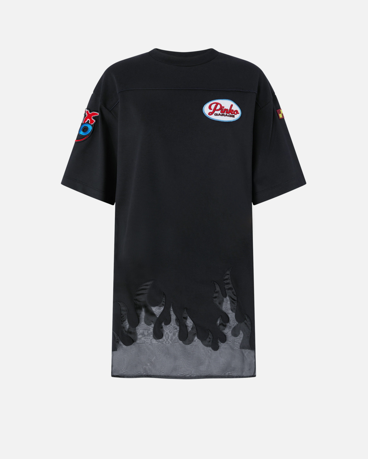 Pinko Oversized Maxi T Shirt Pinko Garage Limo Black