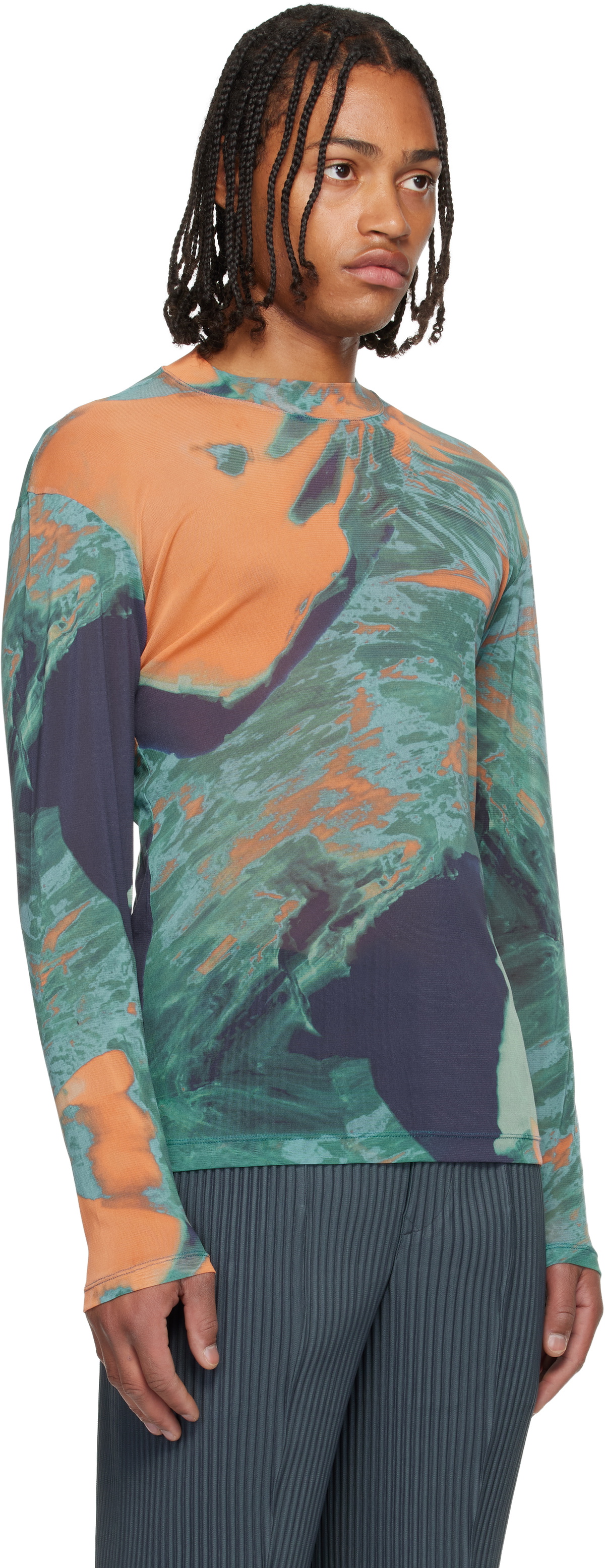 HOMME PLISSÉ ISSEY MIYAKE Multicolor Agate Sheer T-shirt Homme
