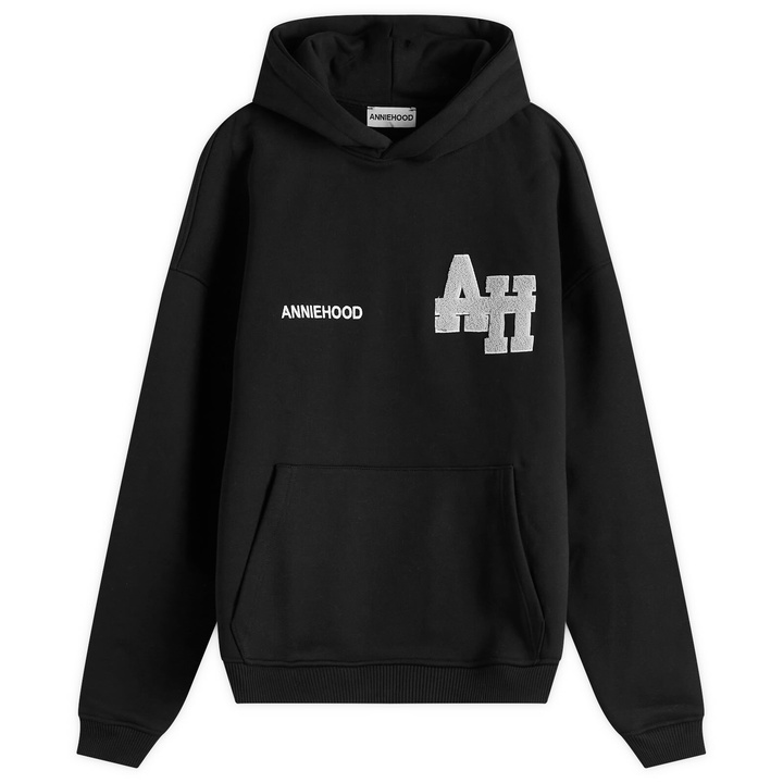 Photo: ANNIE HOOD Men's College Hoodie in Black
