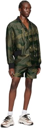 Balmain Khaki Camouflage Shorts