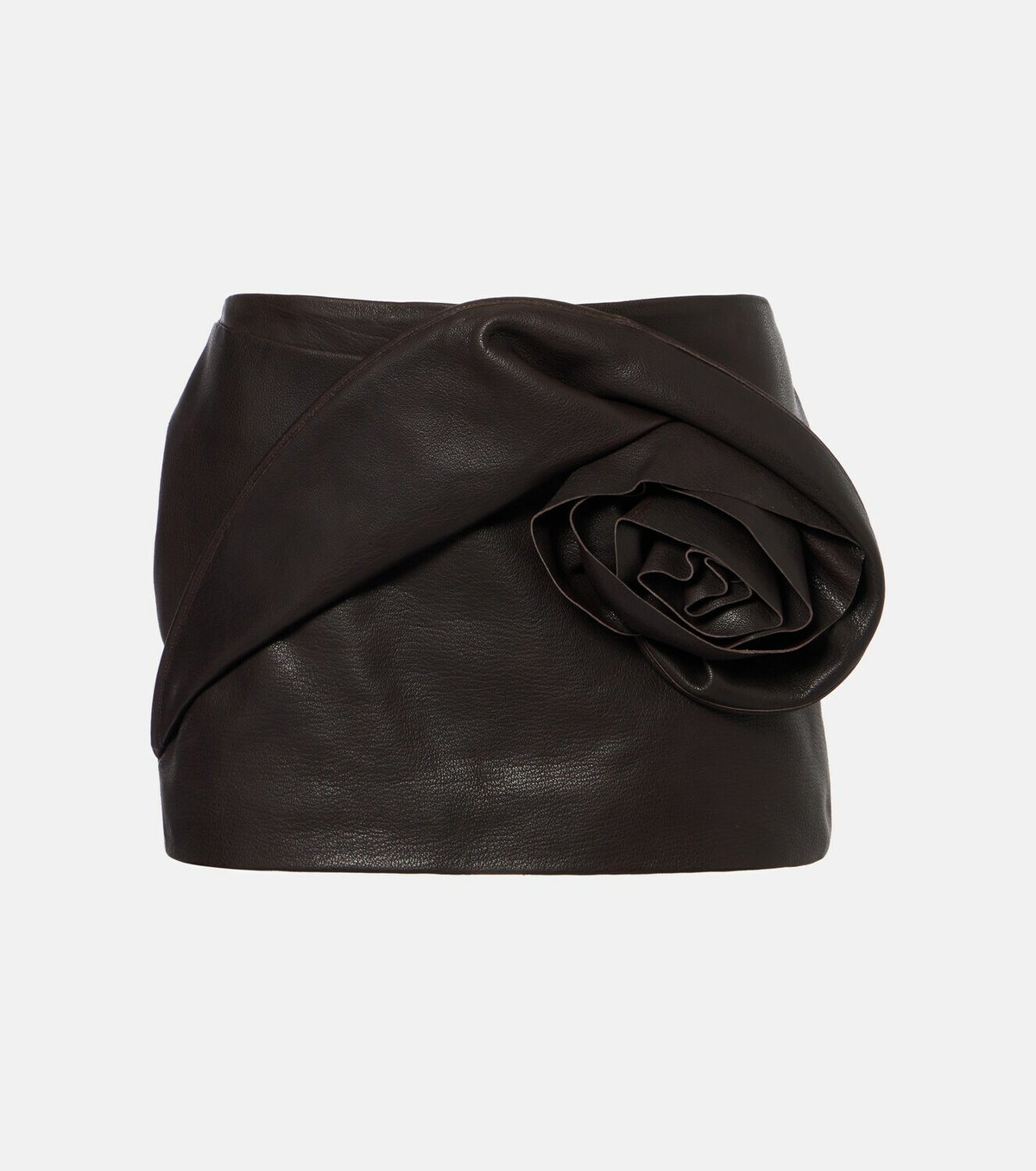 Magda Butrym Floral-appliqué leather miniskirt
