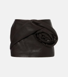 Magda Butrym Floral-appliqué leather miniskirt