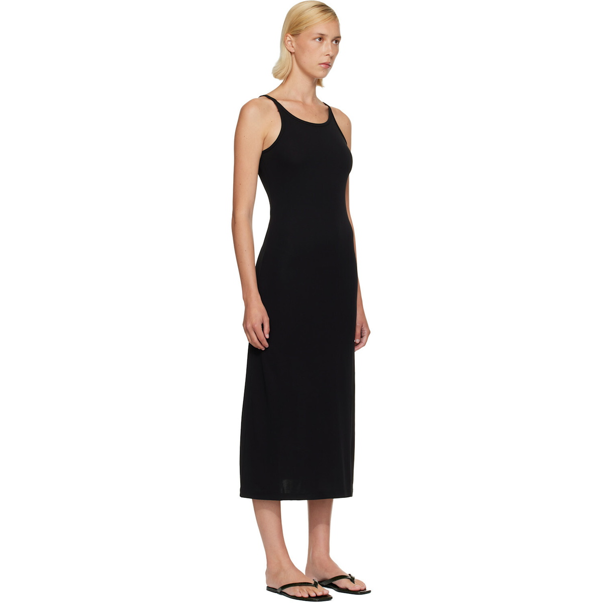 TOTEME Black Fluid Slip Maxi Dress