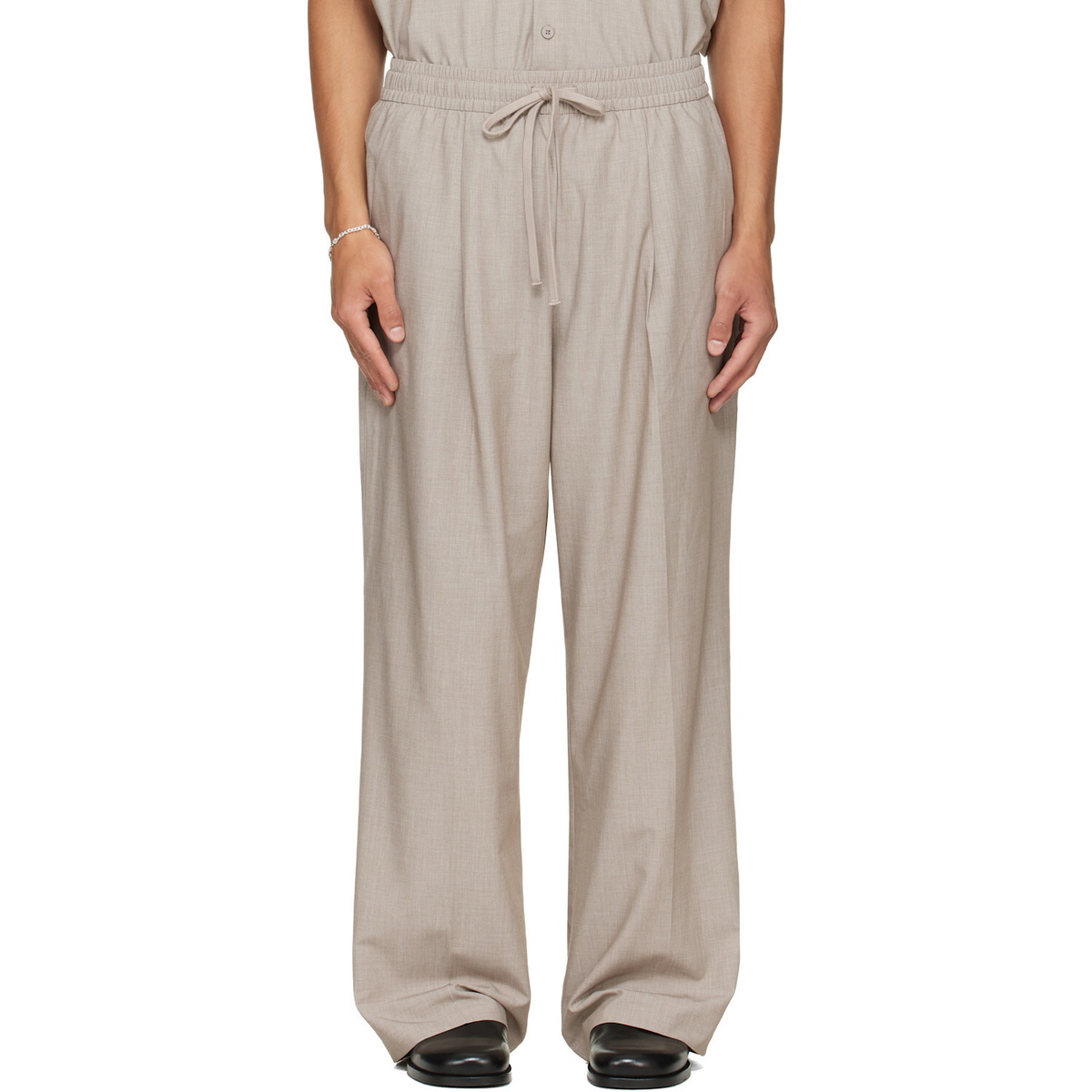 Fear of God ESSENTIALS Gray Pleat Front Drawstring Trousers