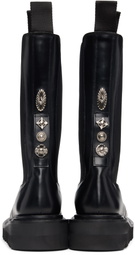 Toga Pulla SSENSE Exclusive Black Mid Calf Leather Chelsea Boots