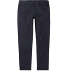 Altea - Milano Slim-Fit Stretch-Cotton Poplin Trousers - Men - Navy