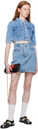 Moschino Jeans Blue Cropped Denim Jacket