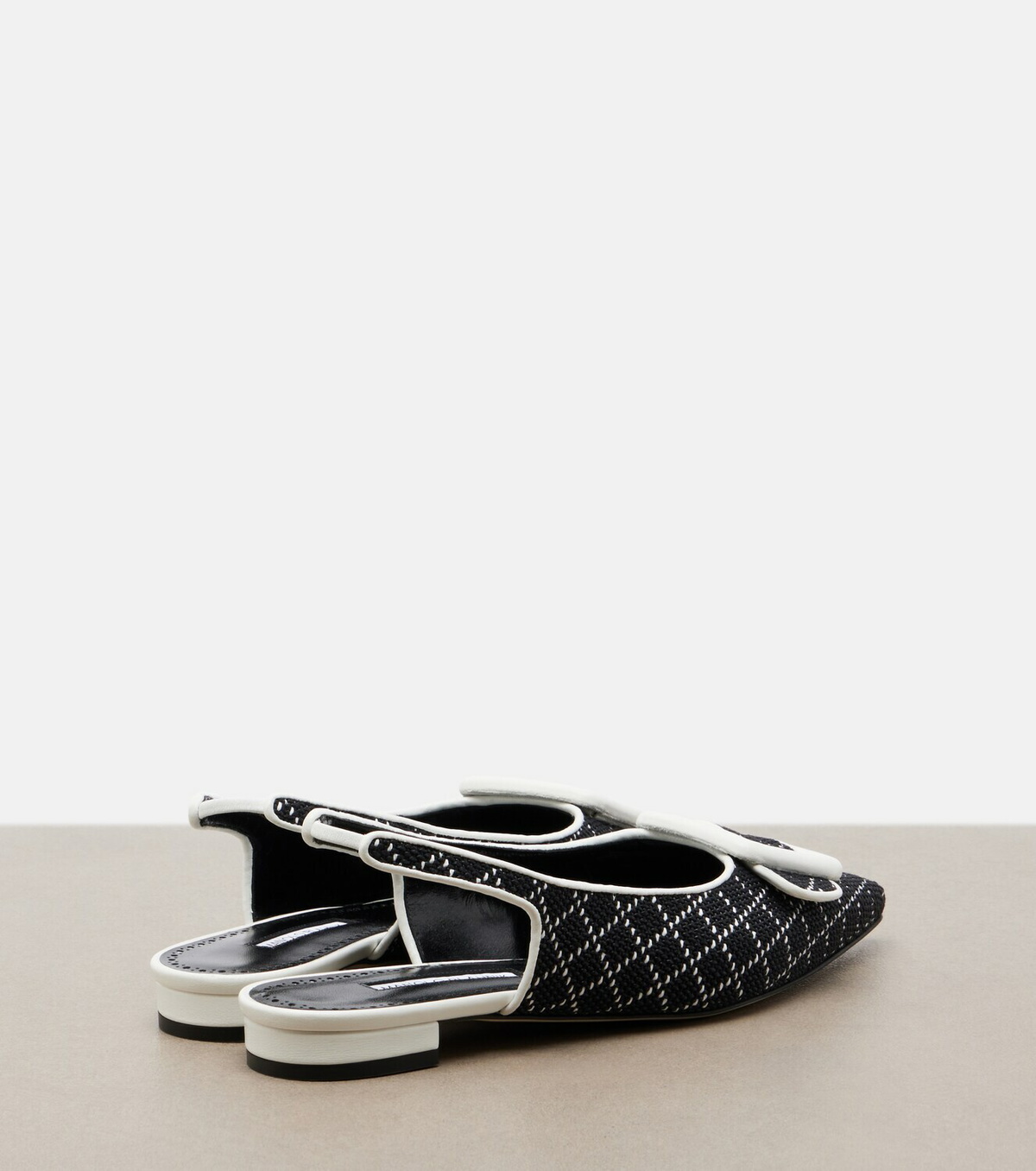 Manolo Blahnik Maylura raffia-effect slingback flats
