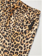 KAPITAL - Wide-Leg Leopard-Print Shell Drawstring Shorts - Brown