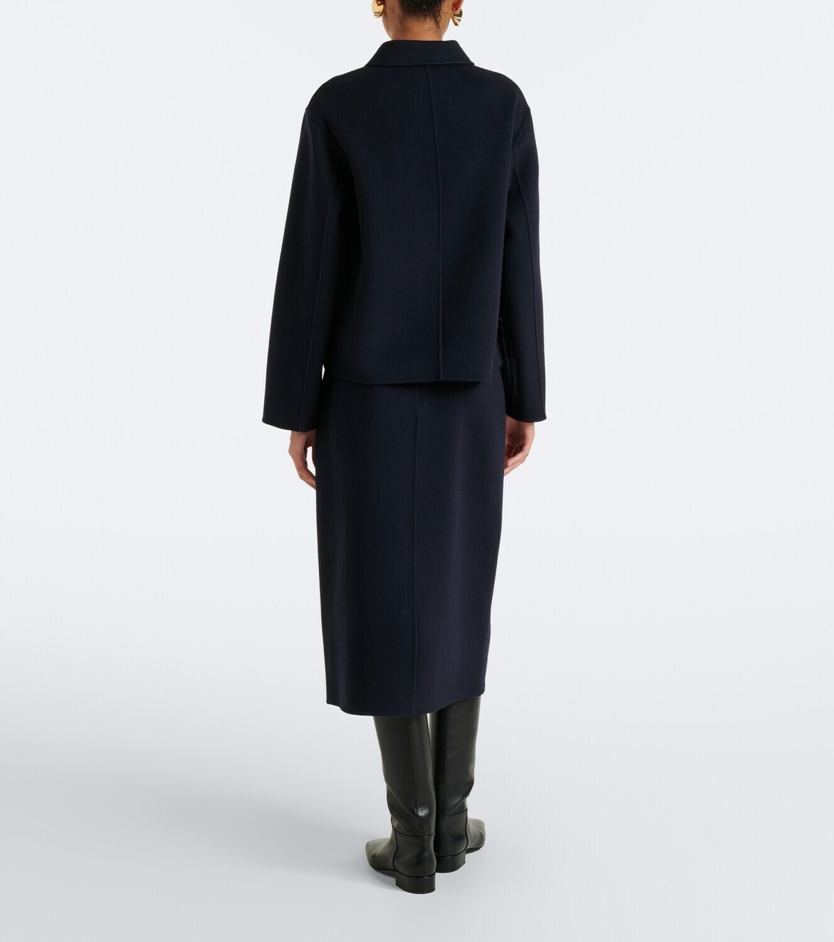 'S Max Mara Belted virgin wool midi skirt