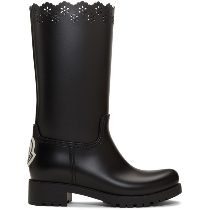Moncler Genius 4 Moncler Simone Rocha Black Logo Rain Boots