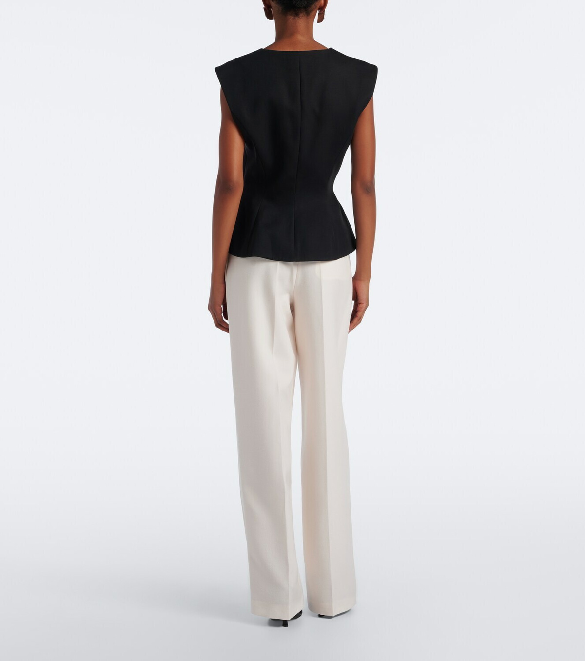 Magda Butrym Pleated silk and wool wide-leg pants
