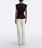 Magda Butrym Pleated silk and wool wide-leg pants